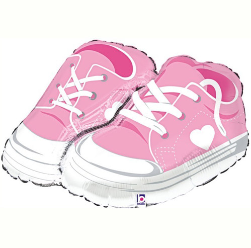 Μπαλόνι γέννησης ροζ παιδικά παπουτσάκια