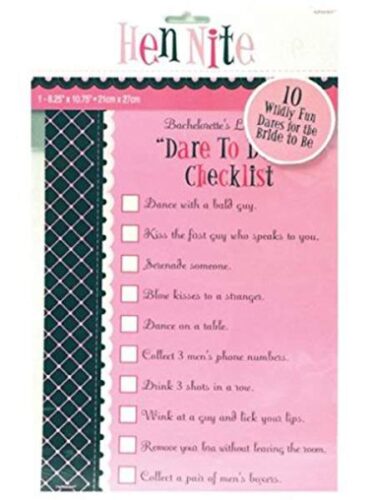 Παιχνίδι 'Dare to do it Checklist' για Bachelor party