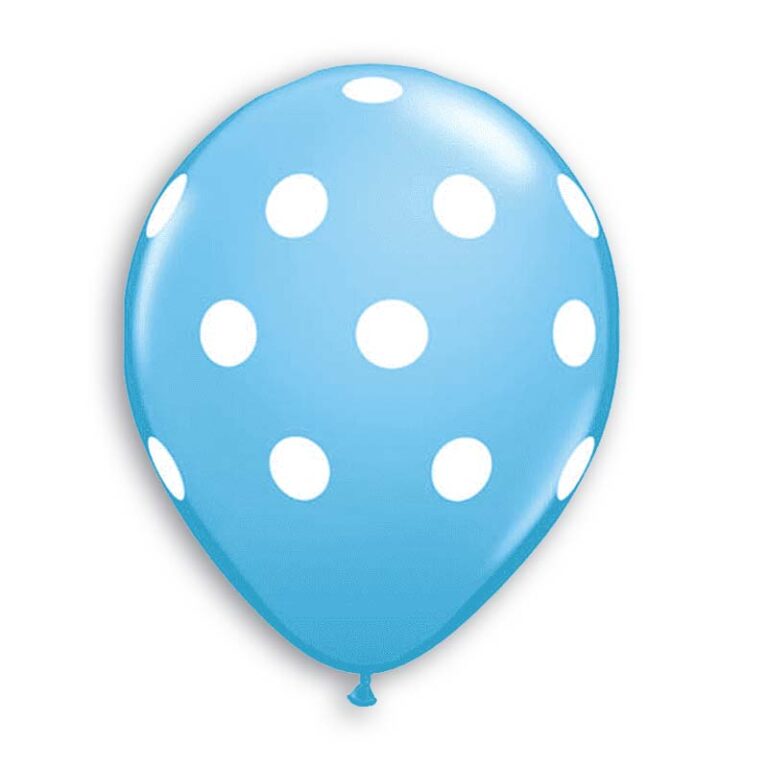 12" Μπαλόνι τυπωμένο γαλάζιο πουά