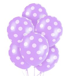 12" Μπαλόνι τυπωμένο λιλά πουά