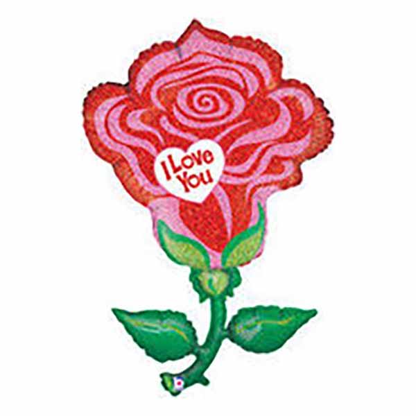Μπαλόνι Κόκκινο τριαντάφυλλο I love you 119 εκ