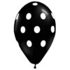12" Μπαλόνι μαύρο με λευκό πουά