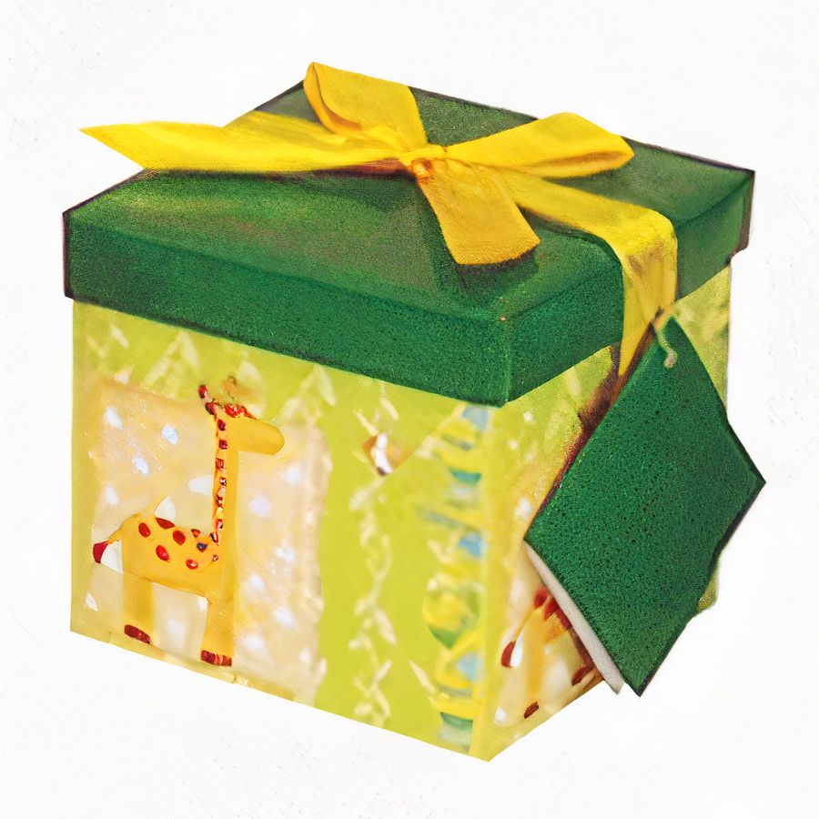 Πράσινο Κουτί δώρου καμηλοπάρδαλη