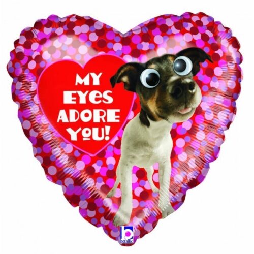 Μπαλόνι Καρδιά σκυλάκι “Adore you” 45 εκ