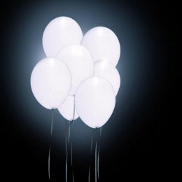 Λευκό Μπαλόνι με φωτάκι LED (4 τεμ) φωτεινά μπαλόνια