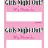 Αυτοκόλλητα Girls Night out 'My name is' (16 τεμ)