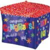 Μπαλόνι αποφοίτησης 3D Κύβος Congrats 38 εκ