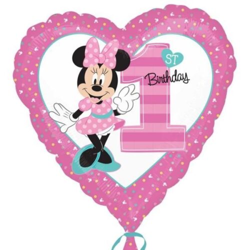 Μπαλόνι Καρδιά Minnie 1st Birthday 45 εκ