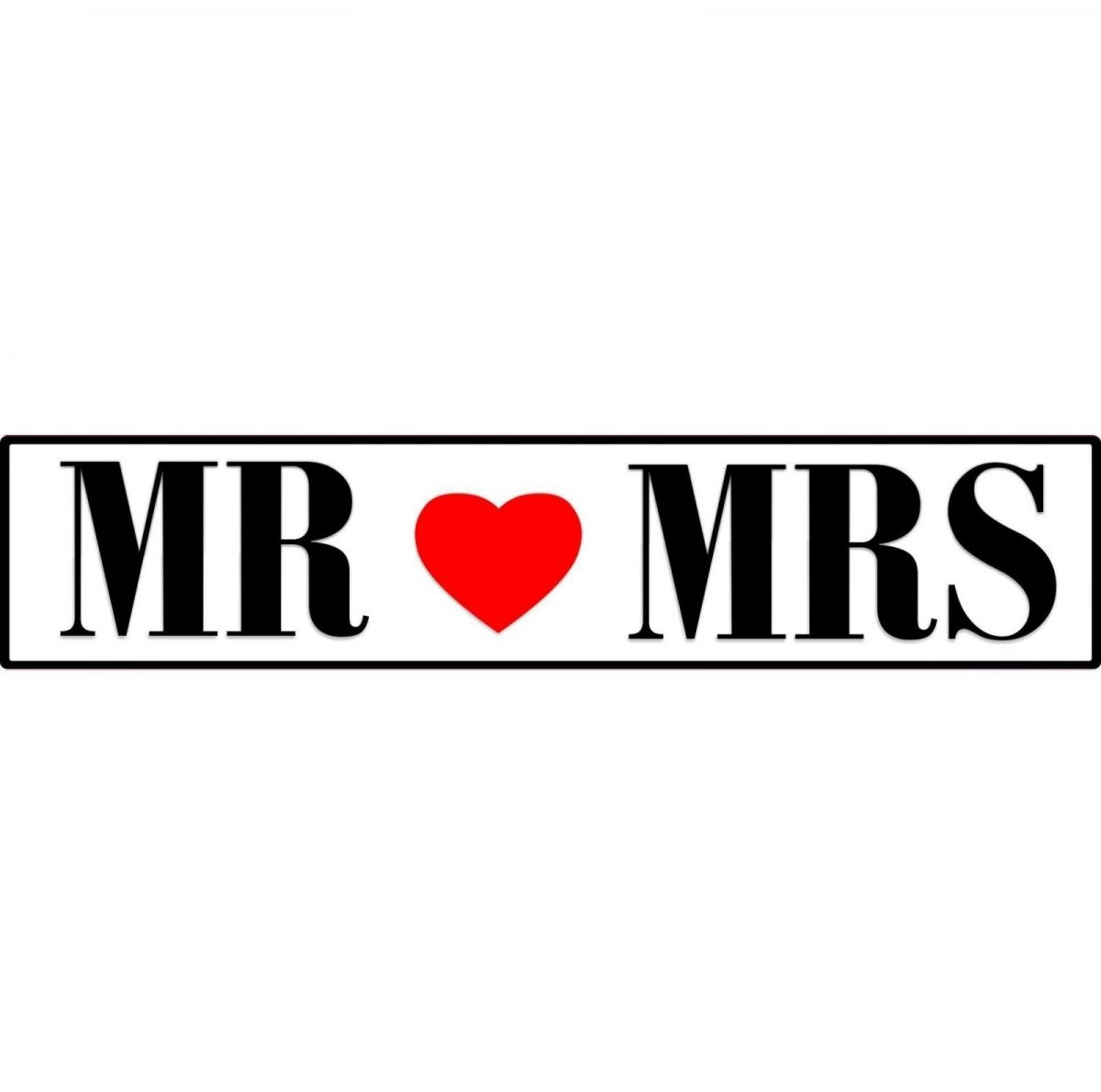 Πινακίδα αυτοκινήτου γάμου Mr & Mrs