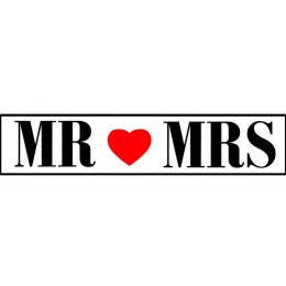 Πινακίδα αυτοκινήτου γάμου Mr & Mrs