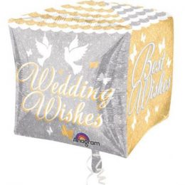 Μπαλόνια Κύβος 3D "Wedding Wishes" 38 εκ