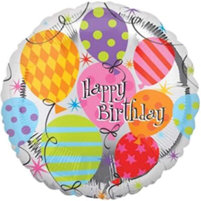 Μπαλόνι Happy Birthday με μπαλονάκια 45 εκ