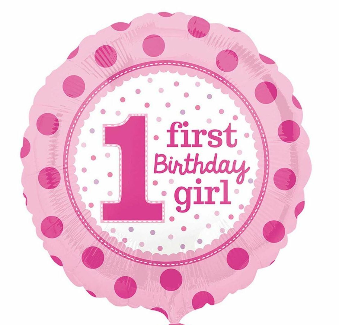 18" Μπαλόνι First Birthday Girl