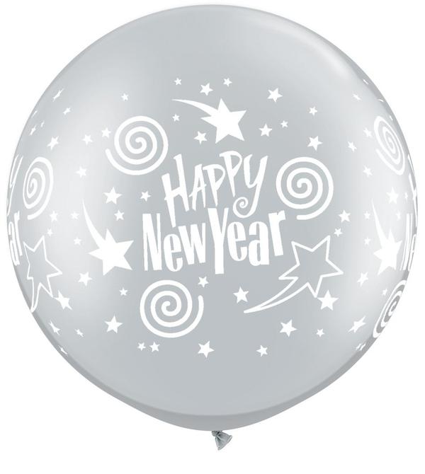 Μπαλόνι ασημί Happy New Year 90 εκ