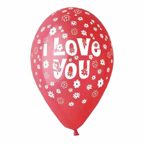 12" Μπαλόνι τυπωμένο 'I Love you' μαργαρίτες