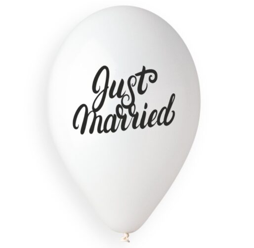 13" Μπαλόνι άσπρο Just Married