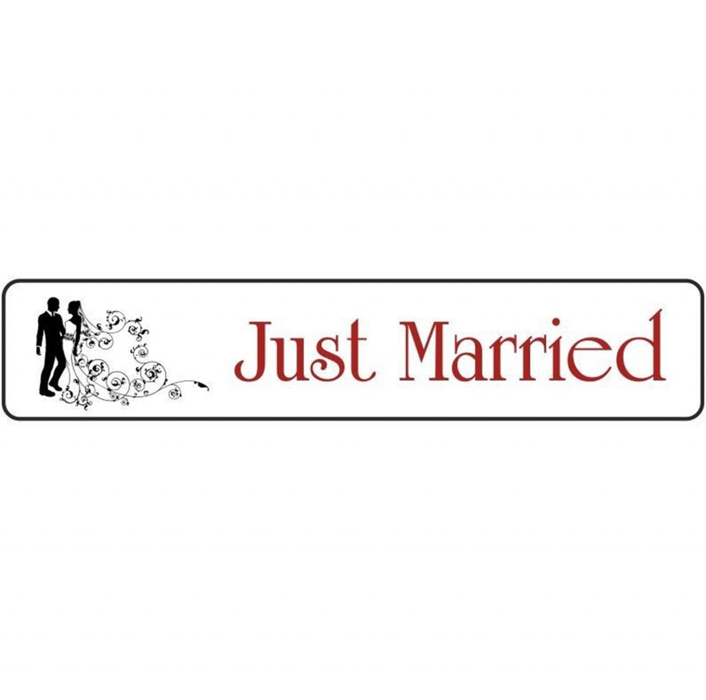 Πινακίδα αυτοκινήτου γάμου Just Married Ζευγάρι
