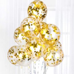 Διάφανο μπαλόνι με Χρυσό κομφετί