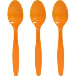 Κουτάλια πάρτυ πλαστικά πορτοκαλί (16 τεμ)