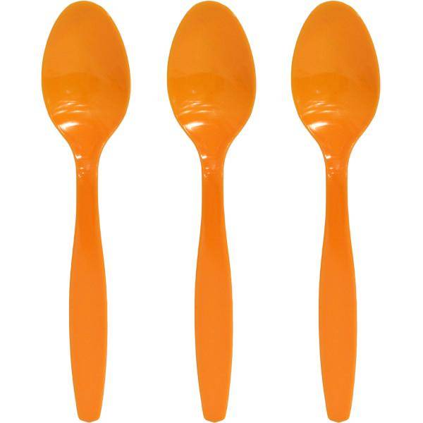 Κουτάλια πάρτυ πλαστικά πορτοκαλί (16 τεμ)