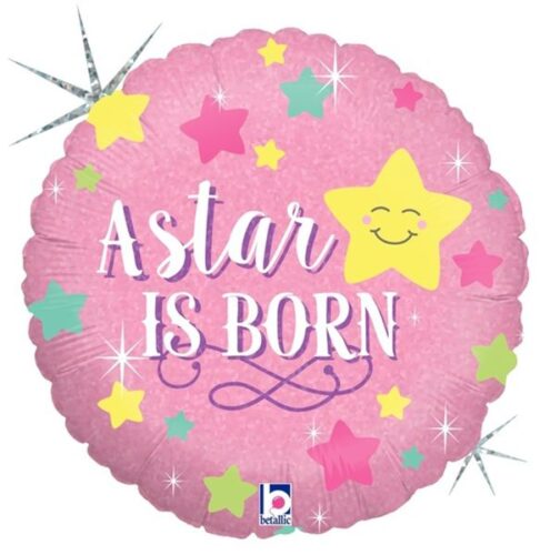 Μπαλόνι γέννησης A star is born ροζ 45 εκ