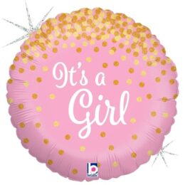 Μπαλόνι γέννησης Its a Girl με γκλίτερ 45 εκ