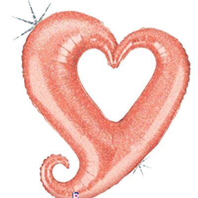 Μπαλόνι Καρδιά ροζ-χρυσό που ιριδίζει 94 εκ
