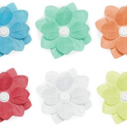 Φαναράκια λουλούδια που επιπλέουν σε διάφορα χρώματα (6 τεμ)