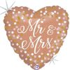 Μπαλόνι Καρδιά ροζ-χρυσή Mr & Mrs 45 εκ