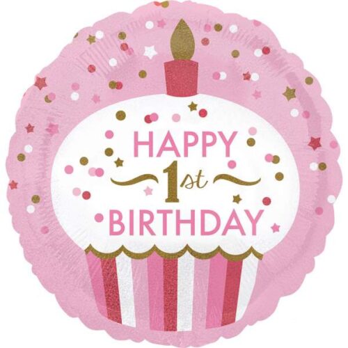 Μπαλόνι 1st Birthday Girl Cupcake 45 εκ