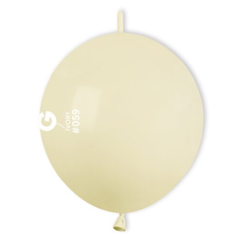 12″ Ιβουάρ μπαλόνι Link-O-Loons με ουρίτσα