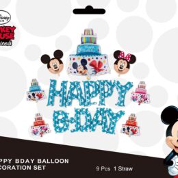 Σετ μπαλονιών Happy B-day γαλάζιο Mickey Mouse (9 τεμ)
