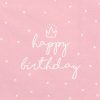 Χαρτοπετσέτες Ροζ Happy Birthday (20 τεμ)