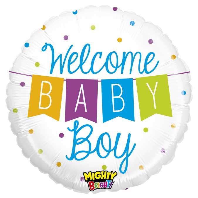Μπαλόνι γέννησης Welcome Baby Boy μπάνερ 45 εκ