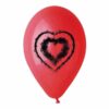 12" Μπαλόνι τυπωμένο Κόκκινο με μαύρη καρδιά