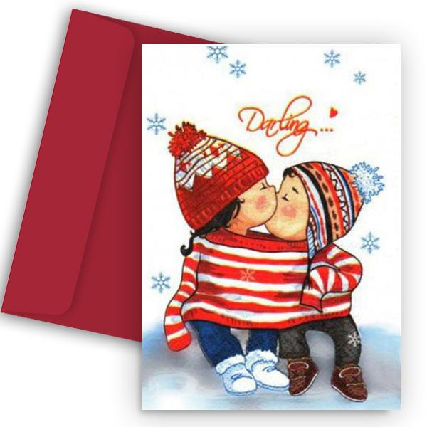 Χριστουγεννιάτικη κάρτα hugs & kisses