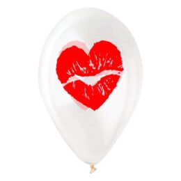 12" Μπαλόνι τυπωμένο διάφανο Χείλη καρδούλα