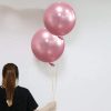 Μπαλόνι στρογγυλό Chrome ροζ 18''