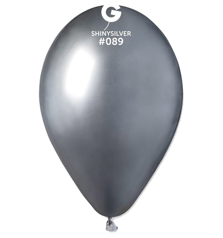 12" shiny ασημί latex μπαλόνι