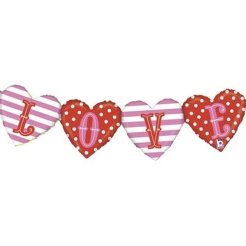 Μπαλόνι Love μπάνερ με καρδιές 119 εκ