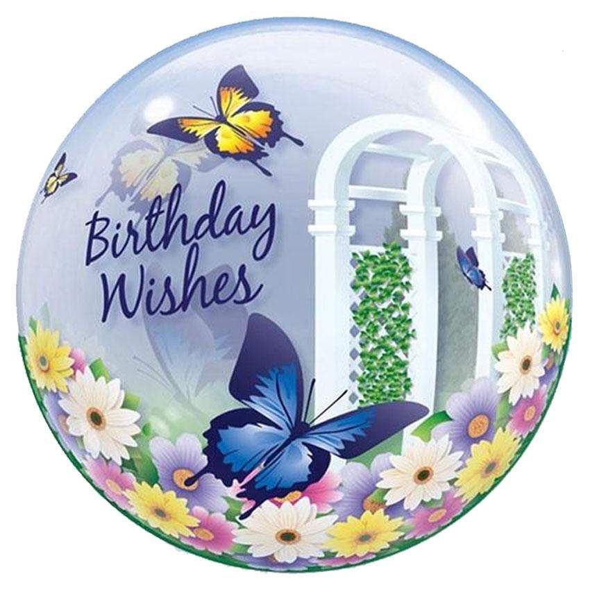 Μπαλόνι Πεταλούδες "Bday Wishes" bubble