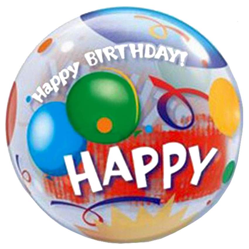 Μπαλόνι "Happy Birthday" με μπαλόνια bubble
