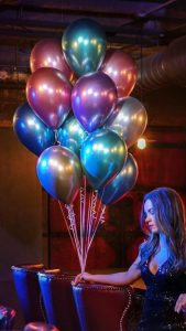 11'' Chrome Μπλε λάτεξ μπαλόνι