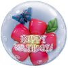 Μπαλόνι λουλούδι "Happy Birthday" bubble
