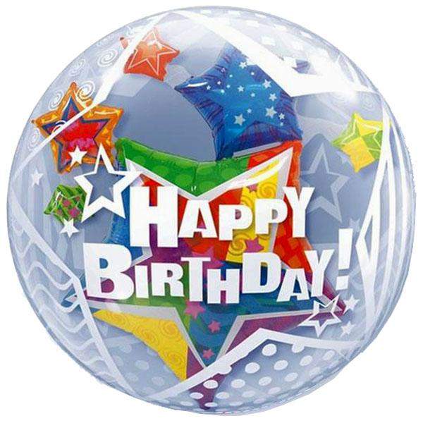 Μπαλόνι αστέρια "Happy Birthday" bubble