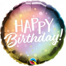 Μπαλόνι Happy Birthday μεταλλικό ombre 45 εκ