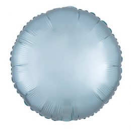 Μπαλόνι σατέν παστέλ μπλε στρογγυλό 18"