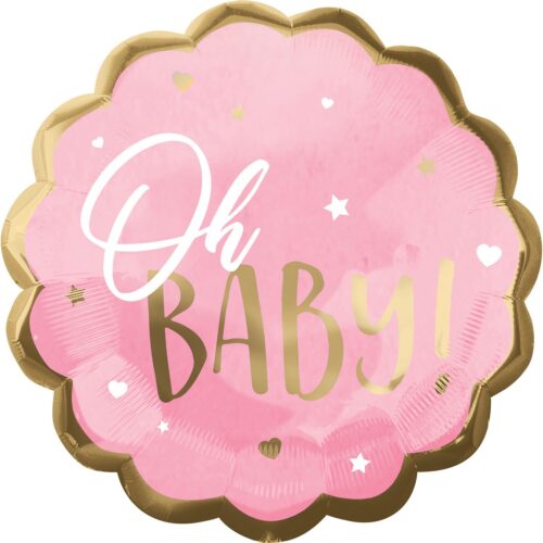Μπαλόνι γέννησης Oh Baby ροζ 55 εκ μπαλόνι γέννησης κορίτσι