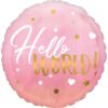 Μπαλόνι γέννησης Hello World ροζ 45 εκ