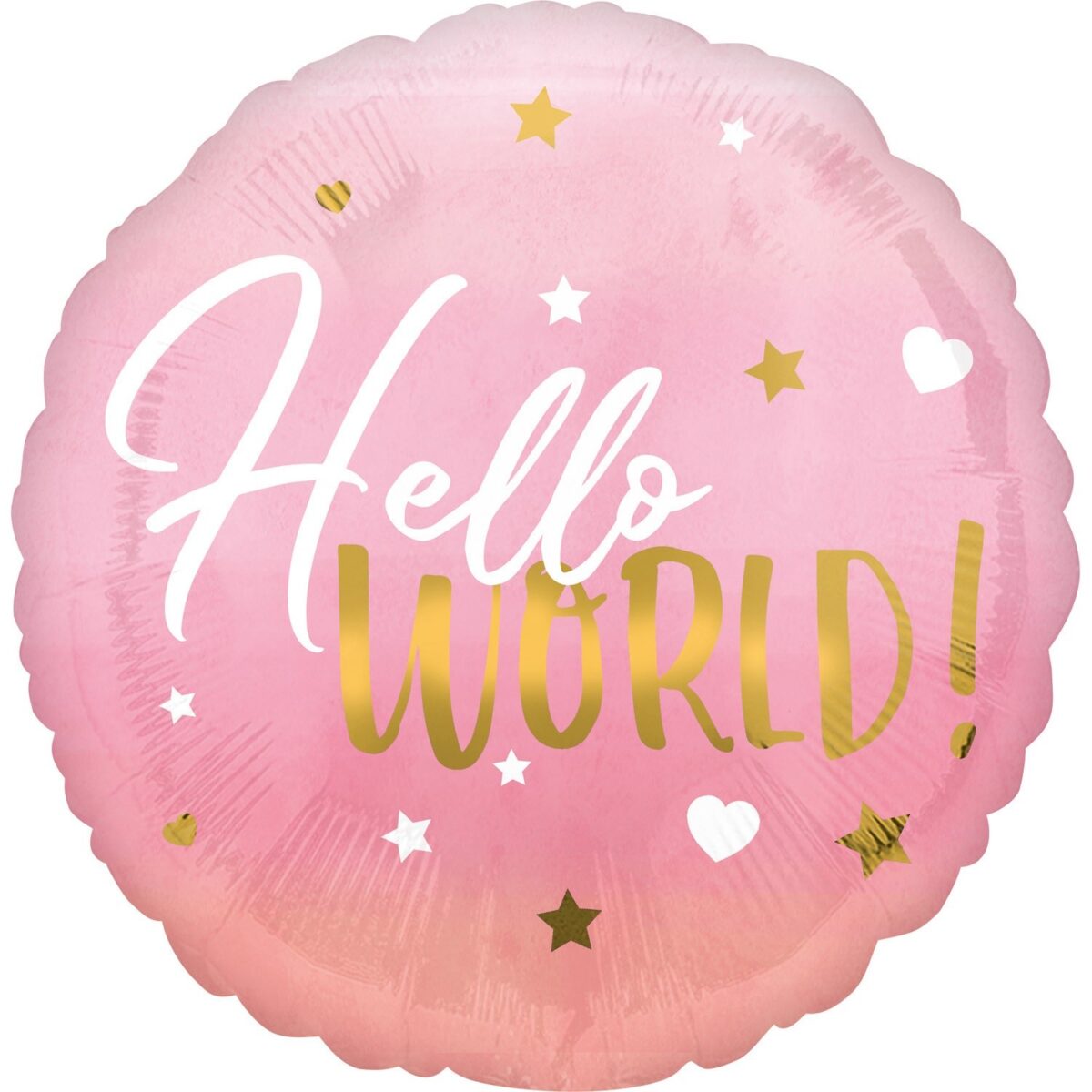Μπαλόνι γέννησης Hello World ροζ 45 εκ